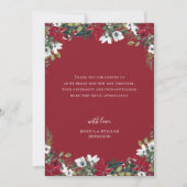 Red Poinsettia Floral PHOTO Weddenschap Hartelijk  Bedankkaart (Achterkant)