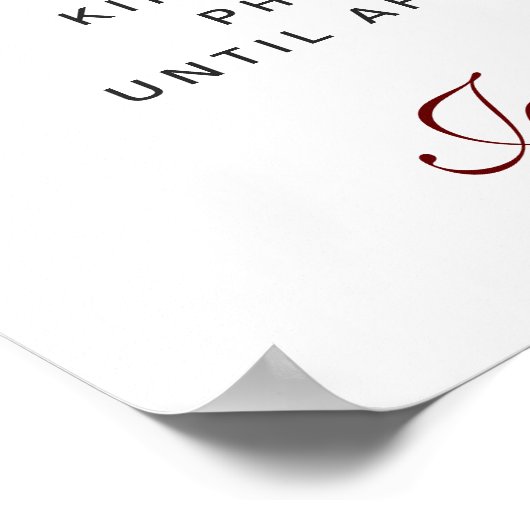 Red Poinsettia Floral Unplugged Ceremony Sign Poster (Hoek)