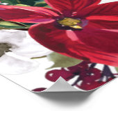 Red Poinsettia Floral Vrijgezellenfeest Foto Prop. Poster (Hoek)