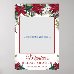 Red Poinsettia Floral Vrijgezellenfeest Foto Prop. Poster