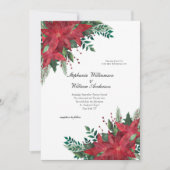 Red Poinsettia Floral Winter Kerstbruiloft Kaart (Voorkant)