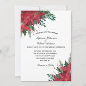 Red Poinsettia Floral Winter Kerstbruiloft Kaart (Voorkant)