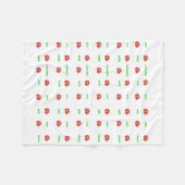 Red Poinsettia Flower and Green Holiday Blanket Fleece Deken (Voorkant (Horizontaal))