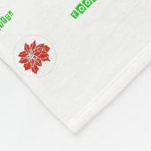 Red Poinsettia Flower and Green Holiday Blanket Fleece Deken (Hoek)