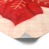 Red Poinsettia Flower Christmas Holiday Art Poster (Hoek)