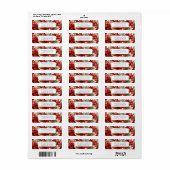 Red Poinsettia Flower Return Address Label (Full Sheet)