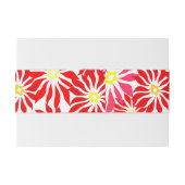 Red Poinsettia Flowers Invitation Belly Band Uitnodigingen Wikkel (Achterkant Voorbeeld)
