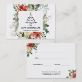 Red Poinsettia Flowers kerstcadeaubon Kortingskaartje (Voorkant / Achterkant)