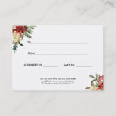 Red Poinsettia Flowers kerstcadeaubon Kortingskaartje (Achterkant)