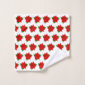 Red Poinsettia Flowers op White Bad Handdoek (Wasdoekje)