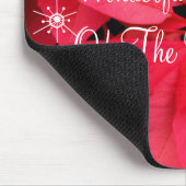 Red Poinsettia Flowers Snow Flakes kerst Muismat (Hoek)