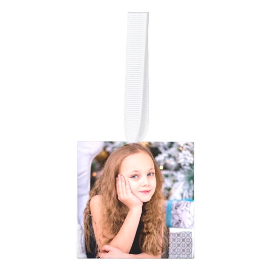  Red Poinsettia fotosjabloon Ornament (Voorkant)