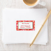 Red Poinsettia Gold Lijst Editable Address Label (Insitu)