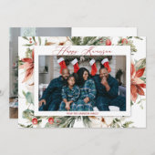 Red Poinsettia Happy Kwanzaa 2 Kerstmis (Voorkant / Achterkant)