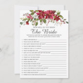 Red Poinsettia Hoe goed ken je het bruidsspel Kaart (Voorkant)