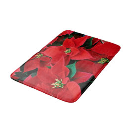 Red Poinsettia Holiday Badmat