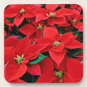 Red Poinsettia Holiday Bier Onderzetter (Voorkant)