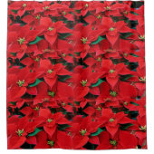 Red Poinsettia Holiday Douchegordijn (Voorkant)