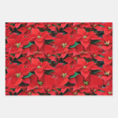 Red Poinsettia Holiday Inpakpapier Vel (Voorkant 3)