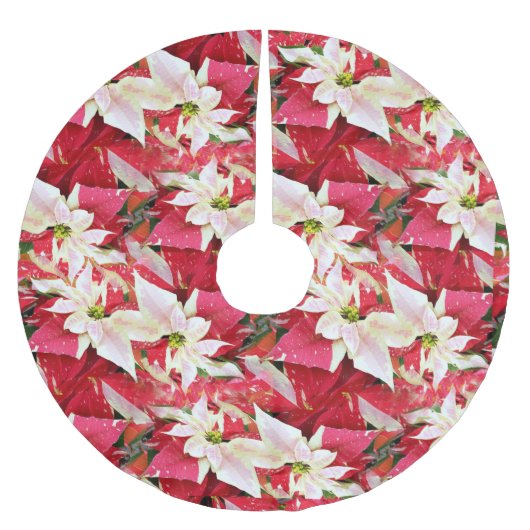 Red Poinsettia Holiday Kerstboom Rok (Voorkant)