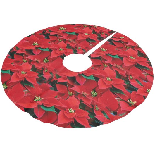 Red Poinsettia Holiday Kerstboom Rok (Gekanteld)