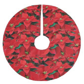 Red Poinsettia Holiday Kerstboom Rok (Voorkant)