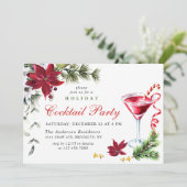 Red Poinsettia Holiday kerstcadeau Kaart (Staand voorkant)