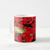 Red Poinsettia Holiday Koffiemok (Voorkant links)