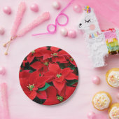 Red Poinsettia Holiday Papieren Bordje (Feest)