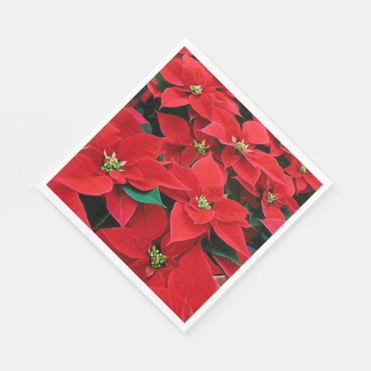 Red Poinsettia Holiday Servet (Hoek)