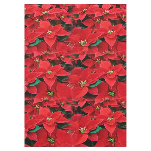Red Poinsettia Holiday Tafelkleed (Voorkant)