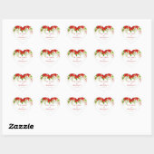 Red Poinsettia Holiday Wedding gepersonaliseerd Hart Sticker (Vel)