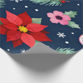 Red Poinsettia Holidays Cadeaupapier (Hoek)