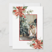 Red Poinsettia Holly 2 met Kerstmis Aankondiging (Voorkant)