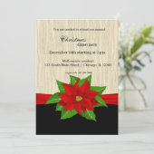 Red Poinsettia Kaart (Staand voorkant)