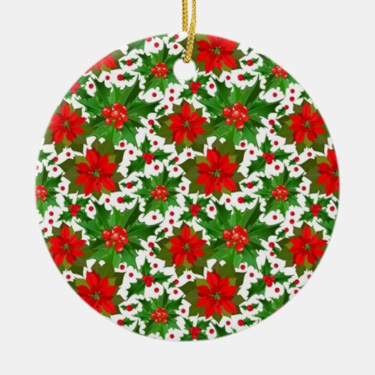 Red Poinsettia Keramisch Ornament (Voorkant)