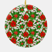 Red Poinsettia Keramisch Ornament (Achterkant)