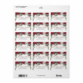 Red Poinsettia kerruitlabel Etiket (Full Sheet)