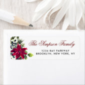 Red Poinsettia kerruitlabel Etiket (Insitu)