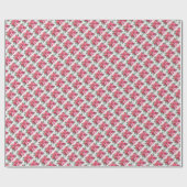 Red Poinsettia kerst Cadeaupapier (Vlak)