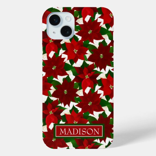 Red Poinsettia kerst Case-Mate iPhone Case (Achterkant)