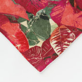 Red Poinsettia kerst Fleece Deken (Hoek)