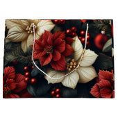 Red Poinsettia kerst Groot Cadeauzakje (Voorkant)