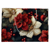 Red Poinsettia kerst Groot Cadeauzakje (Achterkant)