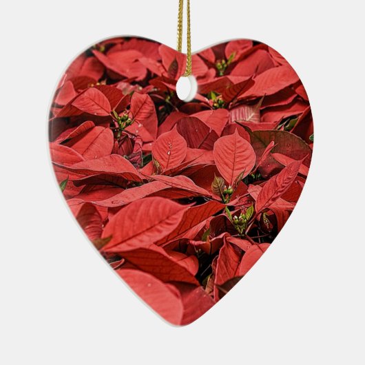 Red Poinsettia kerst Keramisch Ornament (Rechts)