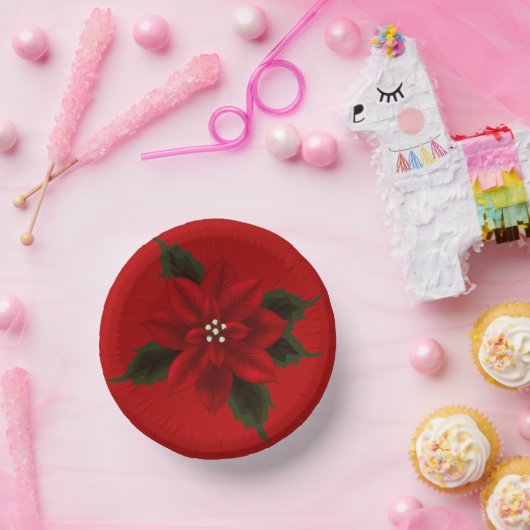 Red Poinsettia kerst Papieren Kommen (Feest)