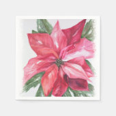 Red Poinsettia kerst Servetten (Voorkant)