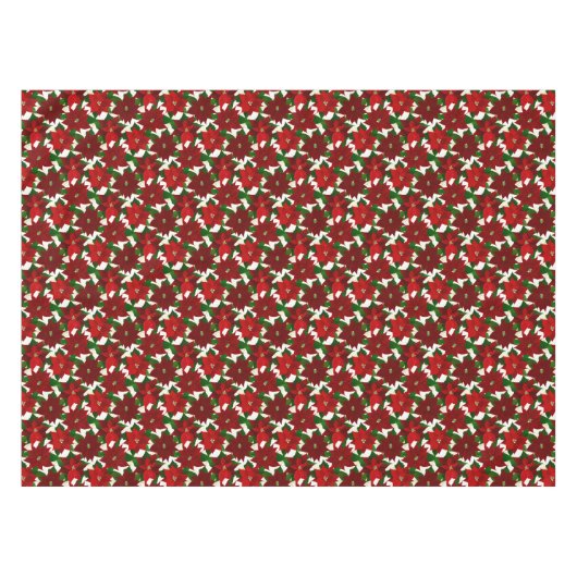 Red Poinsettia kerst Tafelkleed (Voorkant (Horizontaal))