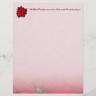 Red Poinsettia kerstationery