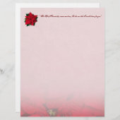 Red Poinsettia kerstationery (Voorkant / Achterkant)